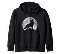 Wolf Moon Silhouette Wolf Lover Wolf Howling At The Moon Zip Hoodie