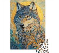 Wolf Moon Swirl Puzzle 1000 Pieces for Adults, Animal Theme Jigsaw, Relaxing Weekend Challenge, 70x50cm/1000pcs