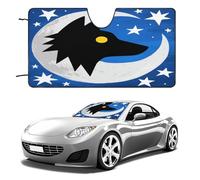 Wolf Moon Totem Car Windshield Sun Shade - Reflector Sunshade Offers Ultimate Protection for Car Interior, Cool Reflective Sun Blocker Fits Small Sedans, Mini SUVs 55"x30"