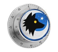Wolf Moon Totem Kitchen Timer 60 Minute Visual Wind Up Timers Indoor Mechanical Timers with Magnetic Base Stainless Steel Timer for Home Cooking Time Management Tool