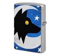 Wolf Moon Totem Lighter Case Metal Double-Sided Lighter Cover Pocket Lighters Sleeve Windproof Lighters Accessories for Men Women