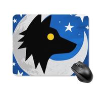 Wolf Moon Totem Mouse Pad Square Laptop Mouse Mat Cute Computer Mousepad Keyboard Pad Non-Slip Desk Pads for Gaming Office Work Home 20 * 25cm