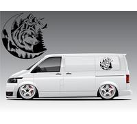 Wolf Moon Van Sticker Large Vinyl Adventure Awaits Caravan Motorhome Campervan Truck Camper Van Large Car Bodywork Decal Mountain Compass Black