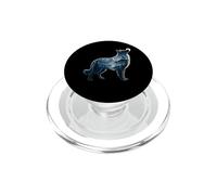 Wolf Moonlit Mountain Forest Exposure Art PopSockets PopGrip for MagSafe
