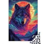 Wolf Moonlit Wilderness-1 Puzzle for Adults 1000 Pieces, Wolf Themed Jigsaw, Relaxing Family Challenge, 70x50cm/1000pcs