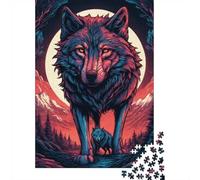 Wolf Moonlit Wilderness Jigsaw Puzzle for Adults 1000 Pieces, Animal Theme, Gift for Weekend Puzzle Time, 70x50cm/1000pcs