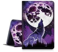 Wolf Moons Case for iPad Pro 13 inch M4 2024, Shockproof PU Leather Folding Adjustable Stand Case with Auto Sleep/Wake for 13" iPad Pro M4 2024