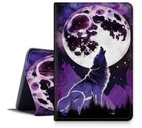 Wolf Moons Case for Samsung Galaxy Tab A7 Lite 8.7 inch 2021 Model (SM-T220/T225/T227), PU Leather Cover with Multi- Viewing Angles Folding Stand for Galaxy Tab A7 2020