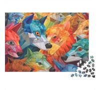 Wolf Mosaic 1000-Piece Puzzle for Adults, 70x50cm/1000pcs; Shared Family Time Around The Table; White Cardboard for Cleaner Sorting