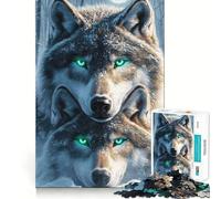 Wolf Mother And Cub 1000-piece Jigsaw Puzzles Brain Fun Training Seamless Fit Precise Pieces Fascinating Hobby for Idle Moments (50x75cm)