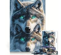 Wolf Mother And Cub Jigsaw for Teenagers 1000 Pieces Mind Recall Soft Distraction Firm Interlock Holiday Treat (38x52cm)