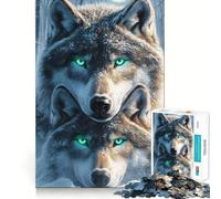 Wolf Mother And Cub Jigsaw for Teenagers1000 Pieces Mind Skill Play Laser Cut for Flawless Fit Quiet Time Mind Exercise at Home (38x26cm)