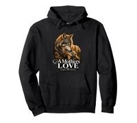 Wolf Mother Pup Love Family Nature Lover Gift Pullover Hoodie