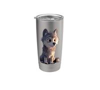 Wolf Motif I Love Wolves Pack Gray Wolf Dog Wild Cute Wolf Stainless Steel Insulated Tumbler