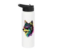 Wolf Motif I Love Wolves Wolf Pack Wild Grey Wulf Dog Wolf Stainless Steel Insulated Water Bottle