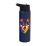 Wolf Motif I Love Wolves Wolf Pack Wild Grey Wulf Dog Wolf Stainless Steel Insulated Water Bottle