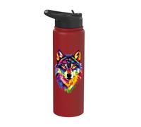 Wolf Motif I Love Wolves Wolf Pack Wild Grey Wulf Dog Wolf Stainless Steel Insulated Water Bottle