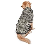 Wolf Motifs Construct Dog Hoodie for Medium Large Dogs, Warm Soft Pet Sweatshirt, Easy to Wear Jumper Clothes