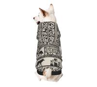 Wolf Motifs Construct Print Small Dogs Warm Hoodie, Soft And Breathable Sweatshirt, Easy To Wear Jumper For Winter And Fall, Cold Weather Hooded Coat Pullover