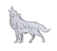 Wolf Mould Silicone Mould, Wolf, Animal Style, Epoxy Resin Decoration Mould, Wolf Ornament Mould with Moon Mountain Tree, Resin Craft Mould for Coasters, Decoration