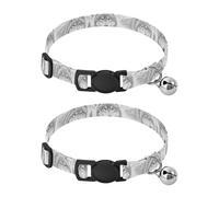 Wolf Mountain Grey Cat Collar 2 Pack Pet Collars for Cats Adjustable Length 10.6" to 17.1"