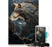 Wolf Mountain Landscape 1000-piece Jigsaw Puzzles Brain Fun Training Seamless Fit Precise Pieces Fascinating Hobby for Idle Moments (50x75cm)