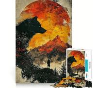 Wolf Mountain Sunset 1000 Piece Puzzle For Adults Problem Solving Toy Professional Grade Cutting Relaxing Indoor Group Activity (38x52cm)