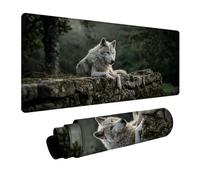 Wolf Mouse Pad Large, Animal Gaming Mouse Mat 64x32in, Desk Mat with Stitched Edge, XXL Mousepad Non-Slip Rubber Base, Office Accessories, Keyboard Pad, for Computers Gaming Accessories, Gifts, 8-1186