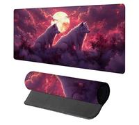 Wolf Mouse Pad, Mouse Mat 900x400x3mm, Stitched Edge Design XXL Desk Mat Large, Desk Accessories Gaming Mousemat, Office Accessories Keyboard Pad, for Gaming PC Office Large Mousepad, Pink I-4660