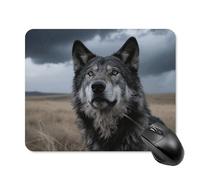 Wolf Mouse Pad Square Mice Mat Waterproof Computer Mousepad with Non-Slip Rubber Base Wireless Mice Pad for Laptop Office Home Personalized Gaming Mousepad 20 * 25cm
