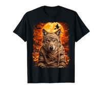Wolf Mummy in Creepy Pumpkin Patch on Halloween Night Value Graphic T-Shirt