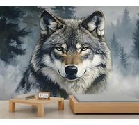 Wolf Mural Forest Animal Print Wallpaper Woodland Wolf Mural Wallpaper Wild Animal Hunting Theme Bedrooms Living Room Room Decor Sofa TV Background Large Wall Painting Poster 200X140cm
