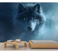 Wolf Mural Wolf Wallpaper Wild Animal Wall Mural Statement Wall Restaurant Diner Large-Scale Art Decor Photo Panoramic Accent (Non-self-Adhesive)