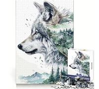 Wolf Nature 1000 Piece Jigsaw Puzzles for Teenagers Jigsaw Cognitive Workout Calm Leisure Ideal Fit Winter Gift (50x75cm)