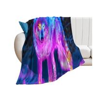 Wolf Neon Colors Glowing280GSM Throws Blanket 30"x50"