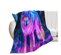 Wolf Neon Colors Glowing280GSM Throws Blanket 40"x50"