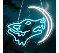 Wolf Neon Sign Wolf Moon LED Sign Animal Light for Wall Decoration Neon Light for Game Zone Bar Pub Man Cave Party Birthday Gift for Boys Men Teen