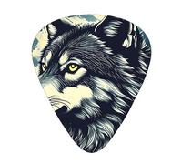 Wolf Night Moon Exceptional Guitar Pick â€“ Single-Side Full-Print, Abs Material Plectrum â€“ Diverse Thickness For Varied Music Experience â€“ Ideal For Guitars And Ukuleles,Guitar Pick,