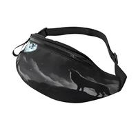 Wolf Night Moon Fanny Pack Waist Bag for Men Women Bum Bag with Headphone Jack and Adjustable Belt for Biking Running Jogging Traveling Outdoors Workout Cycling Fitness Hiking