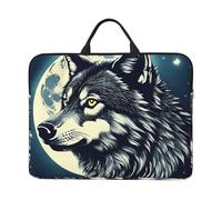 Wolf Night Moon Print Lightweight Laptop Case Sleeve Protective Bag For Office Business Daily Commutes