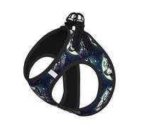 Wolf Night Moon Print Pet Leash Vest For Small Dogs Cats, Adjustable Pet Harness Vest, Outdoor Walking Hiking