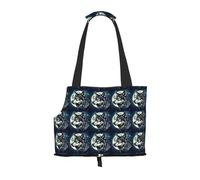 Wolf Night Moon Print Pet Tote Bag, Foldable Portable Single Shoulder Pet Carrier For Small Dogs Cats