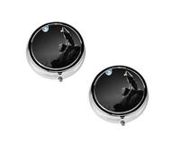 Wolf Night Moon -Print Portable Round Pill Box - Stylish Round Pill Organizer for Travel Compartments Gift for Medication Management