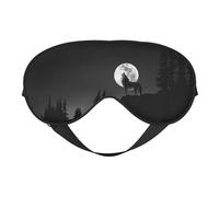 Wolf Night Moon Print Sleep Mask Eye Masks Blindfold Eye Cover Eyeshade for Night Sleeping Travel Airplane Ues