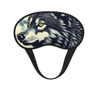 Wolf Night Moon Print Sleep Mask for Side Sleepers Cup-Shaped Blackout Eye Mask Shades Cover for Men and Women