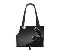Wolf Night Moon Printed Foldable Pet Bag - Portable Puppy Cat Travel Handbag Tote,Pet Carrier Backpacks.