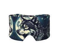 Wolf Night Moon Printed Sleeping Blindfold, Padded Ear Warmer Mask, Adjustable Head Wrap, for Deep Relaxation