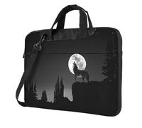 Wolf Night Moon Printed Waterproof Laptop Case Ultra-Thin Portable One-Shoulder Laptop Bag 600d Oxford 13in/14in/15.6in