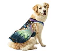 Wolf Northern Light Moon Ruffle Pet Dress for Large Dog 3XL