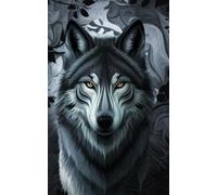 Wolf notebook, 120 squared pages, 5”x8” for notes and creative writing: Journal, Diary, Undated planner, For adult and teen, 120 pages, Soft cover